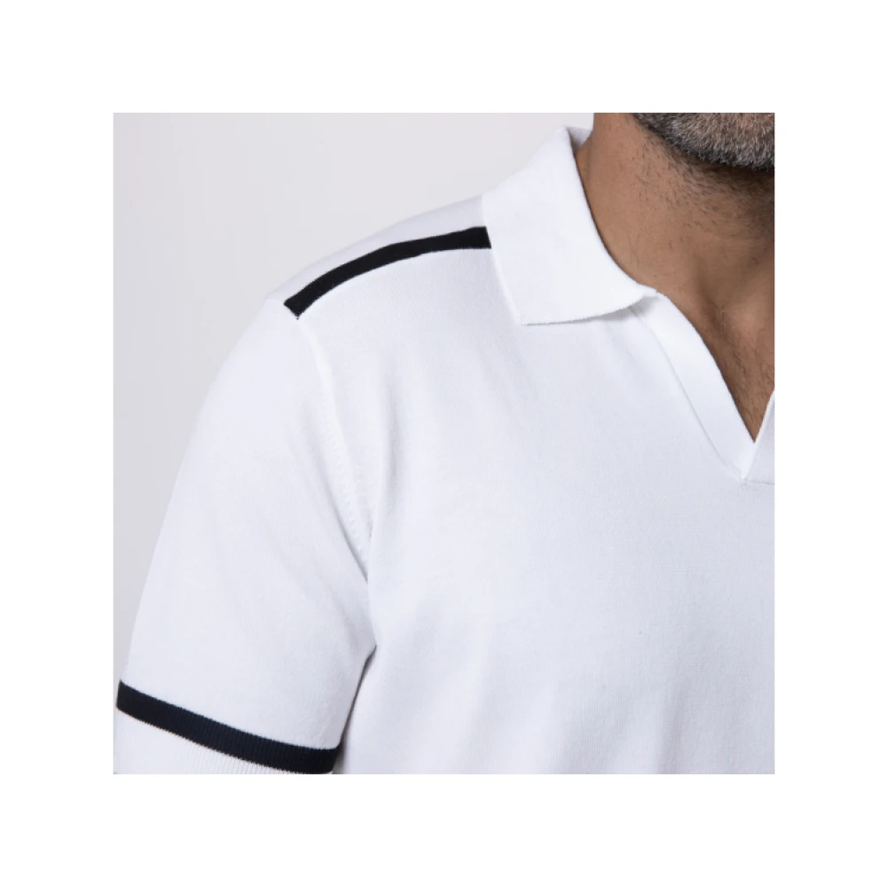 Karl Lagerfeld Witte polo met skipper kraag White Heren