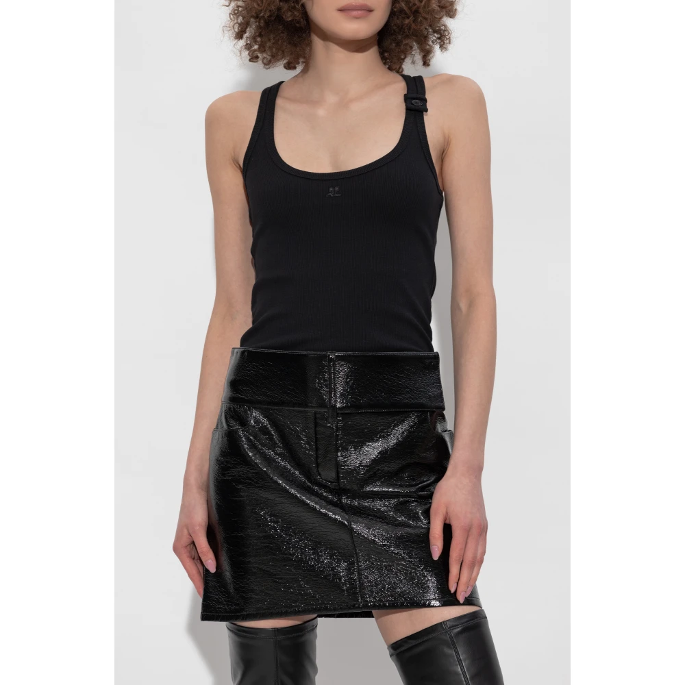 Courrèges Mouwloze top Black Dames