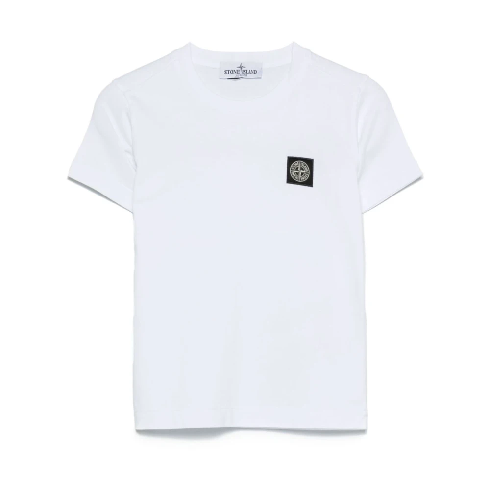 Stone Island Vit Crew Neck Kortärmad Skjorta White, Pojke