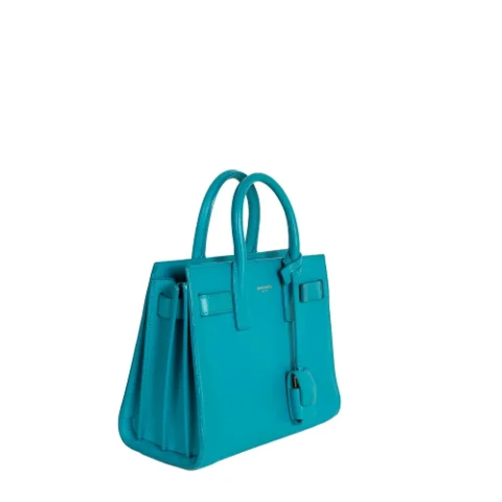 Yves Saint Laurent Vintage Pre-owned Leather handbags Blue Dames