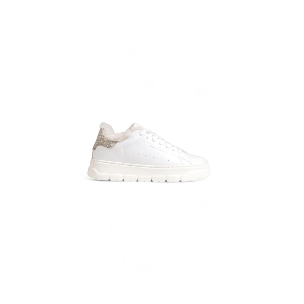 Crime London , Sneakers, Female, White, 8 Uk, Leather Sneaker With Textile Accents