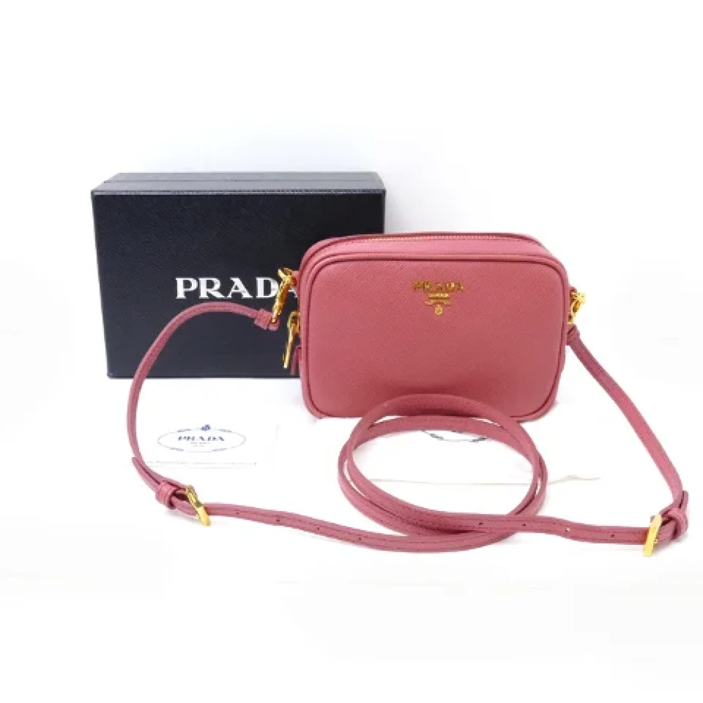 Prada Vintage Pre-owned Leather crossbody-bags Pink Dames