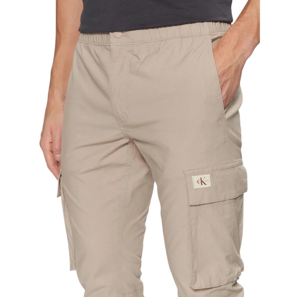 Calvin Klein Skinny Cargo Broek Beige Heren