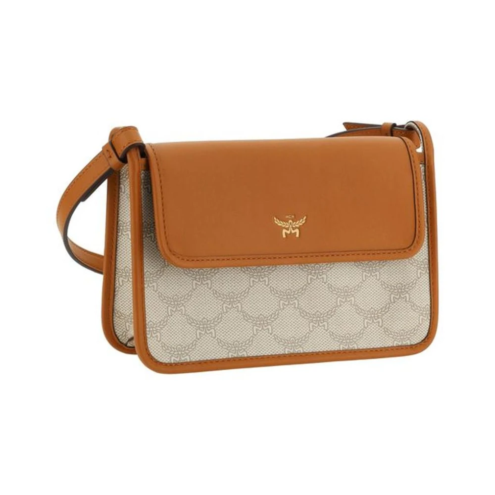 MCM Stijlvolle Schoudertas met Magneetsluiting Brown Dames