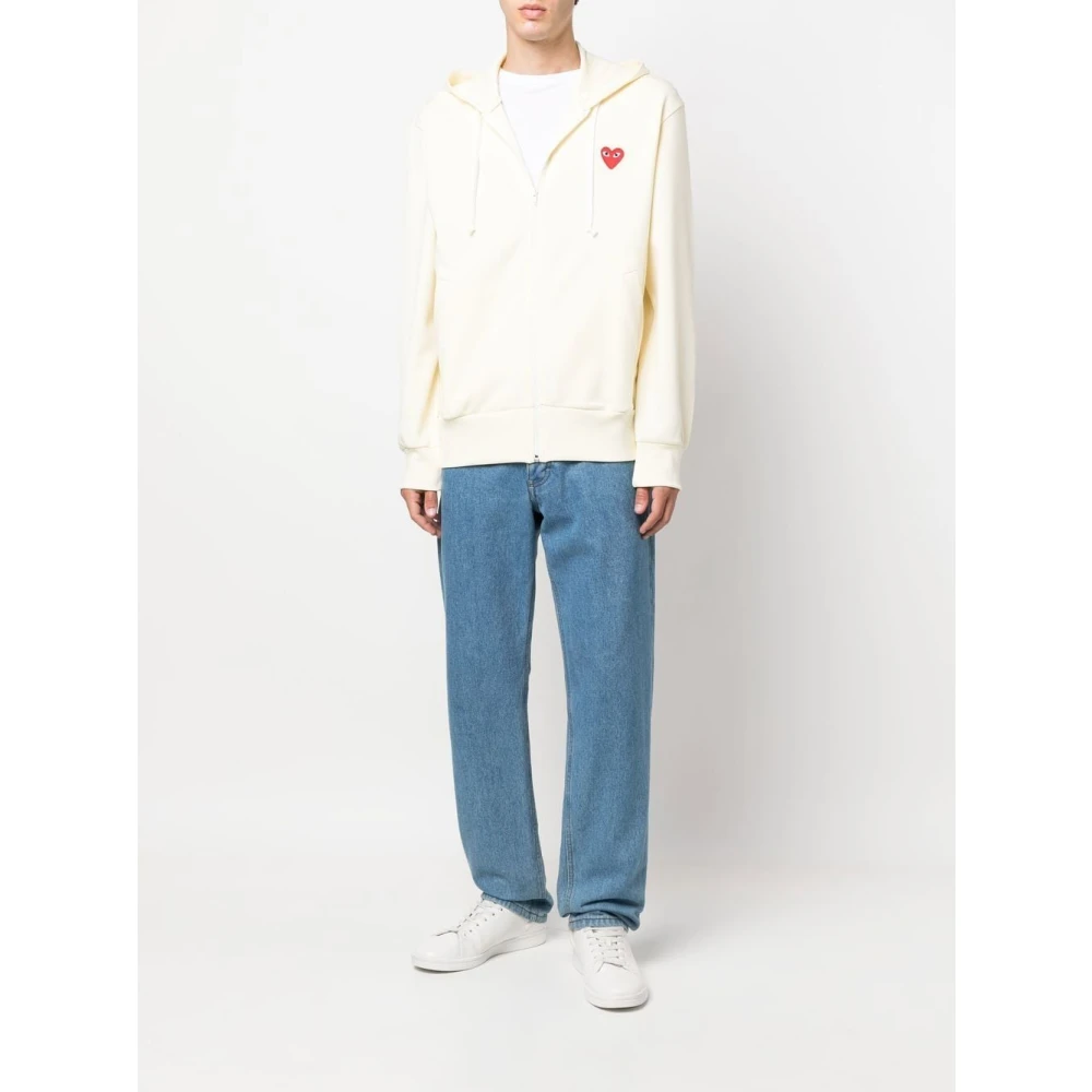 Comme des Garçons Play Zip Hoodie Beige Heren