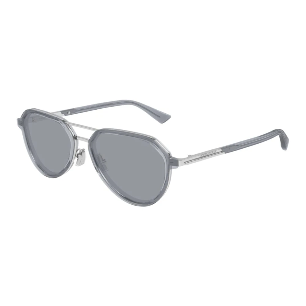 Bottega Veneta Unisex Gray Sunglasses, 55 Mm, Forte Aviator Sunglasses