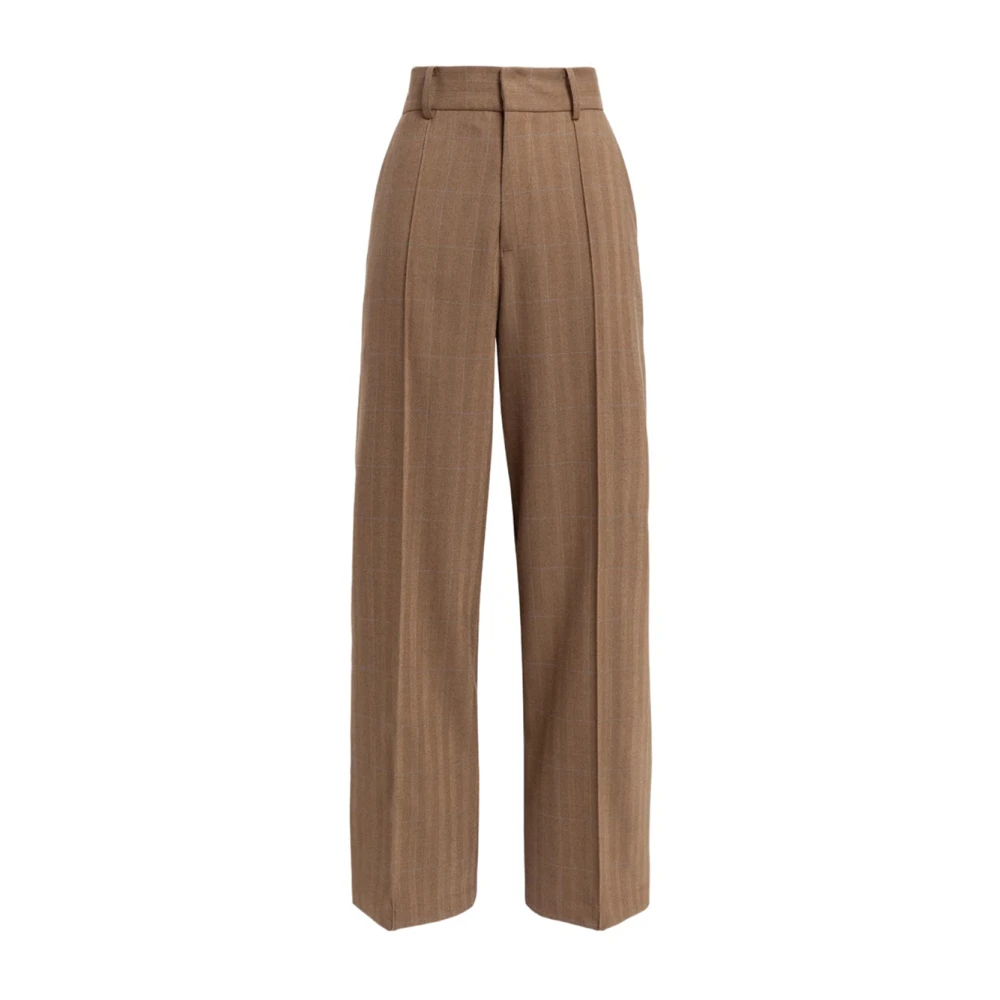 Weili Zheng Wijde Casual Broek met Piping Beige Dames