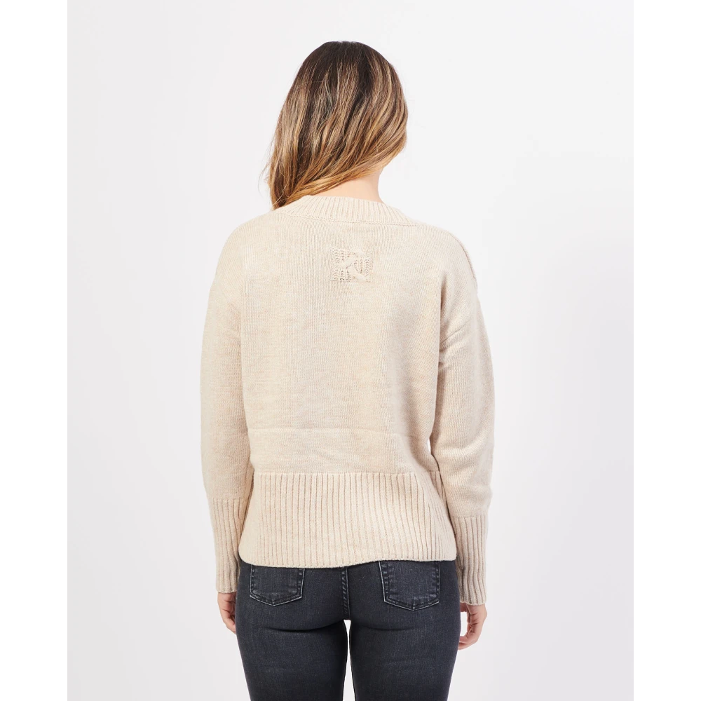 Gerry Weber Beige Trui met Ronde Hals Beige Dames