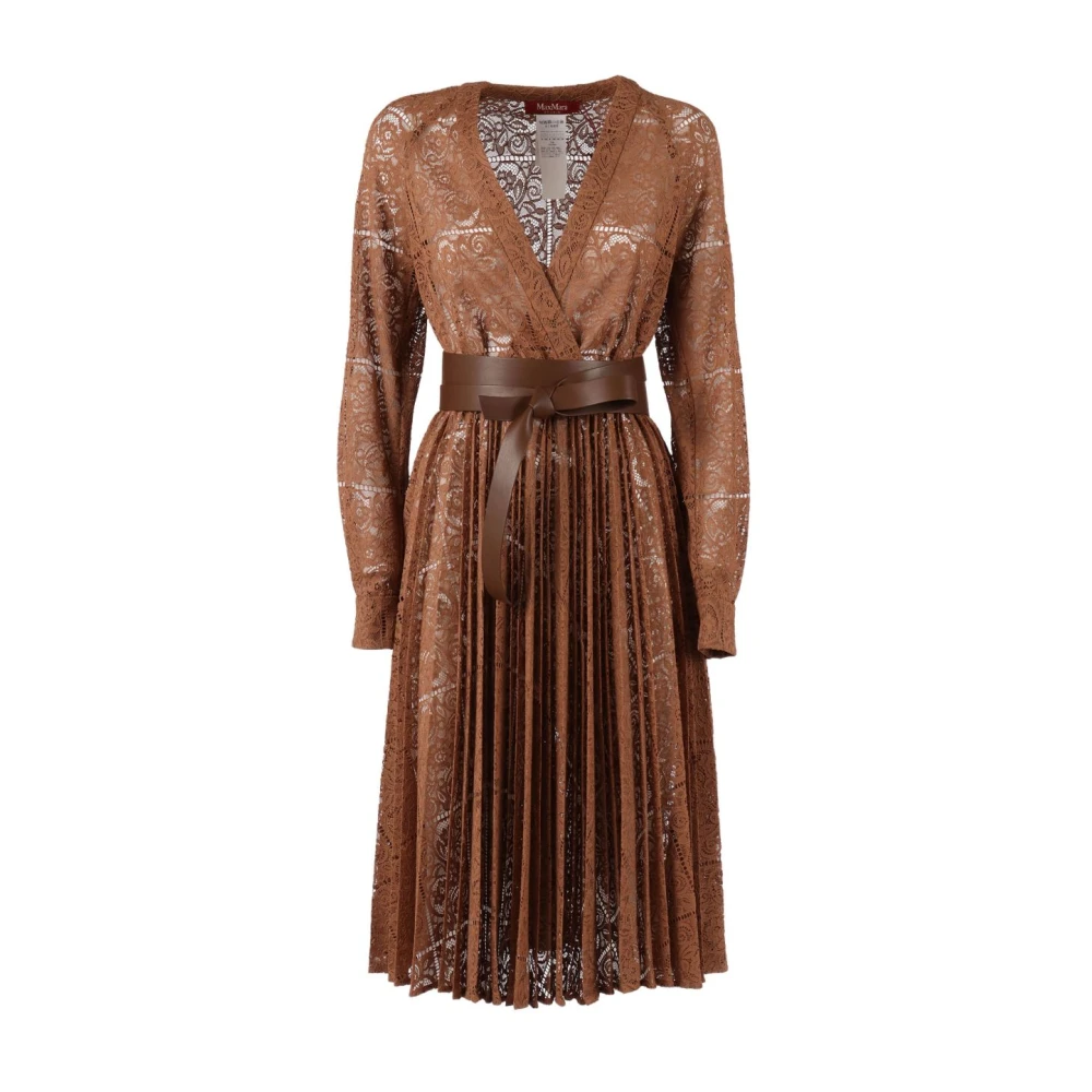 Max Mara Studio Women's Brown Midi Dresses, 2XS, Midi Dresses