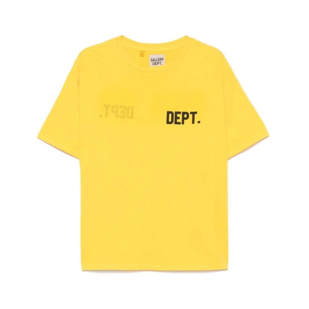 Gallery Dept. Gele Crew Neck T-shirt Yellow Heren