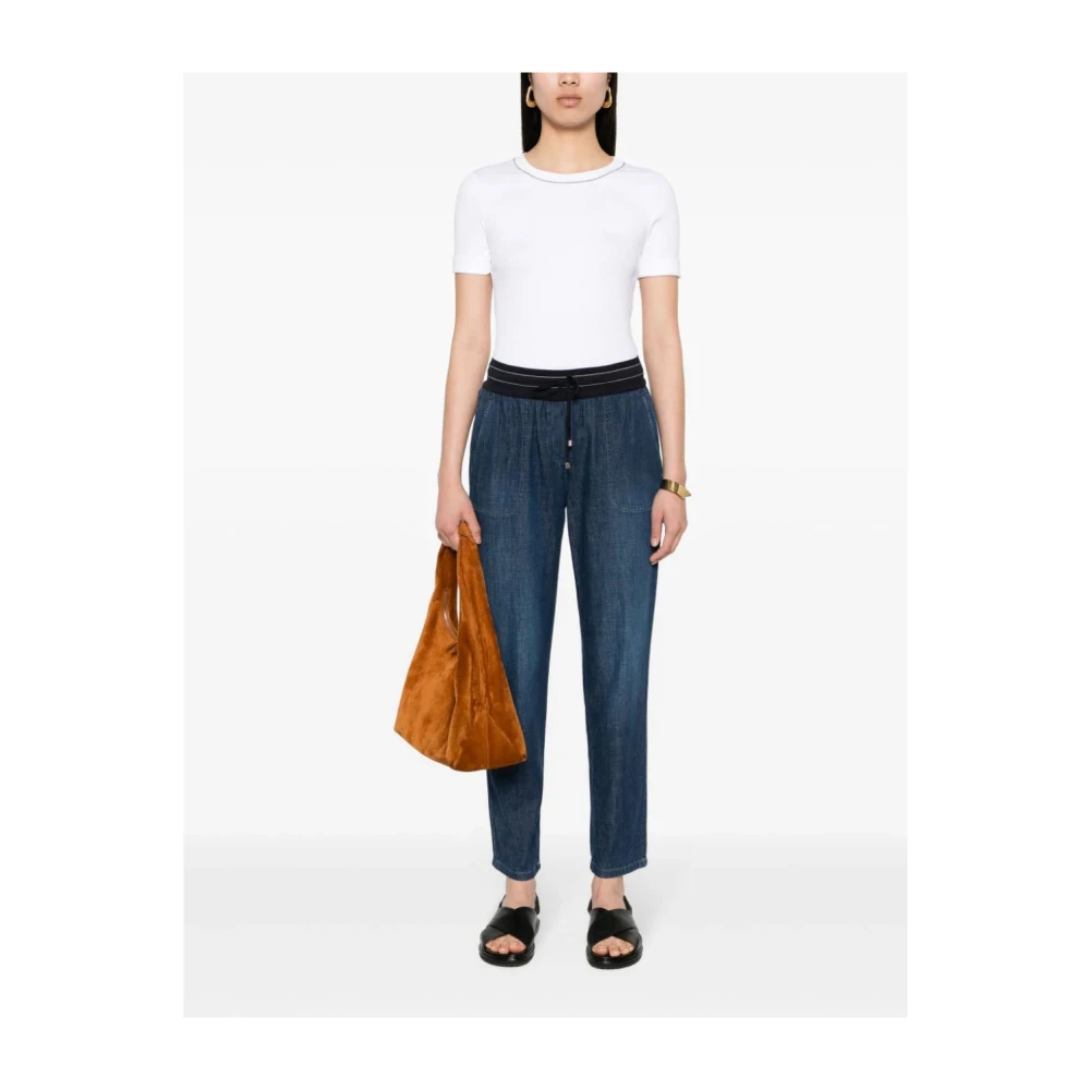 Lorena Antoniazzi Blauwe Denim Koord Tapered Jeans Blue Dames