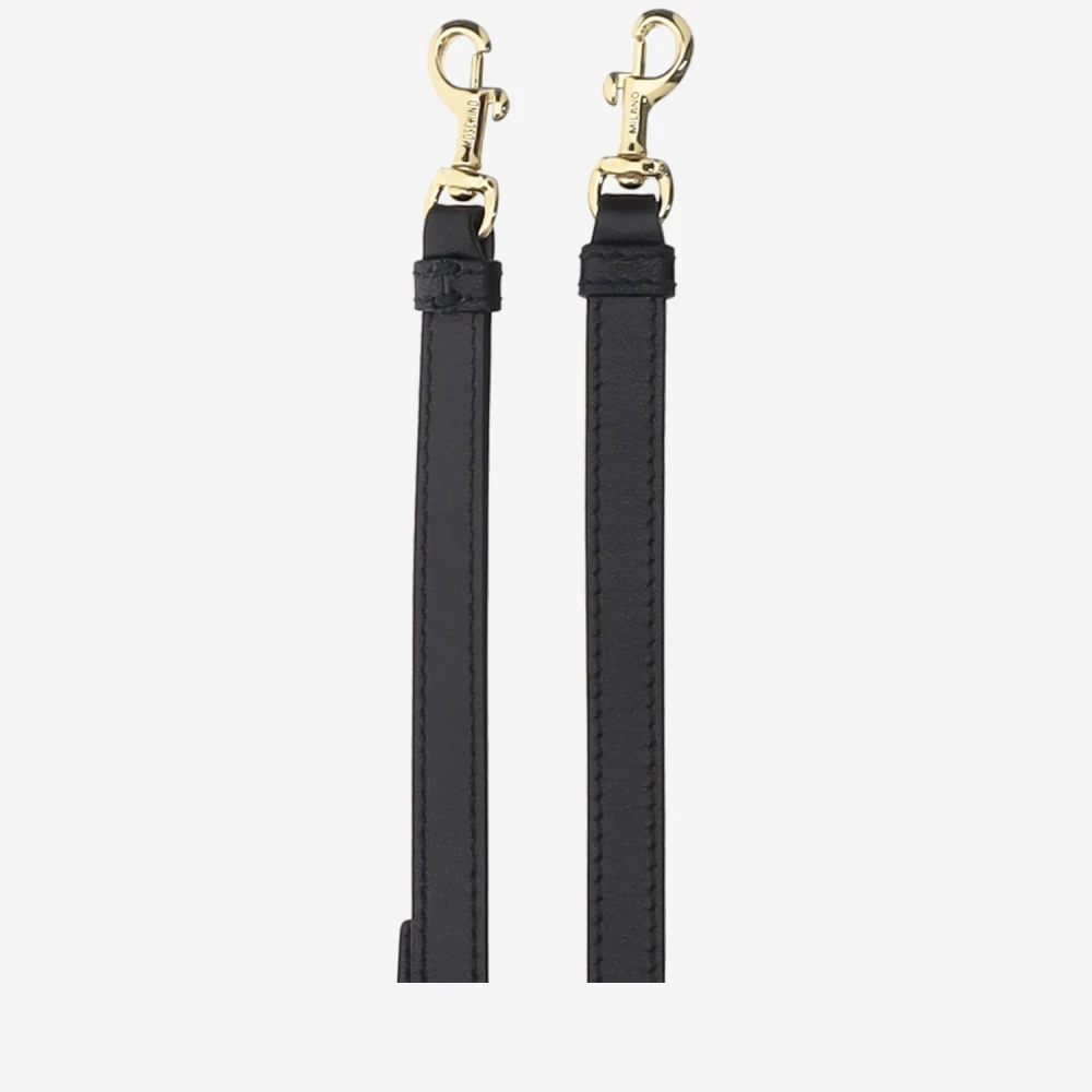 Moschino Schoudertas van schapenleer Klep sluiting Black Dames