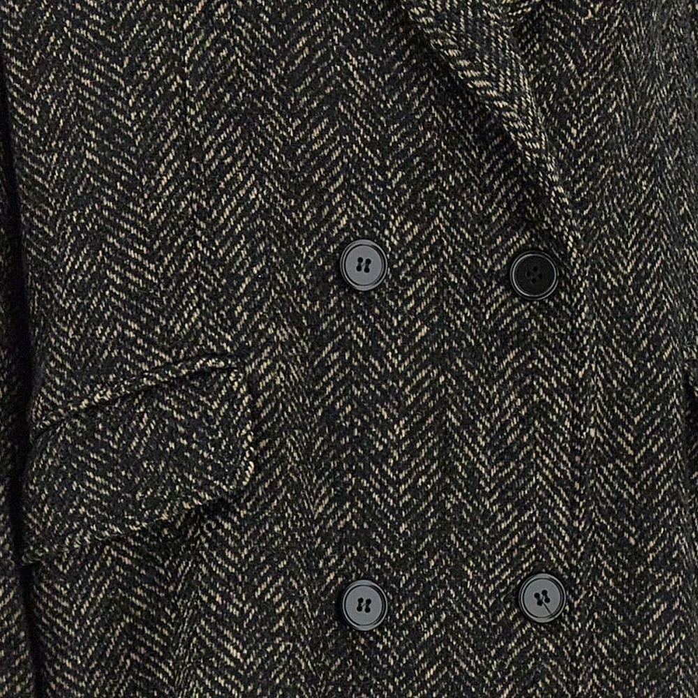 Kaos Bruine Herringbone Stitch Jas Brown Dames