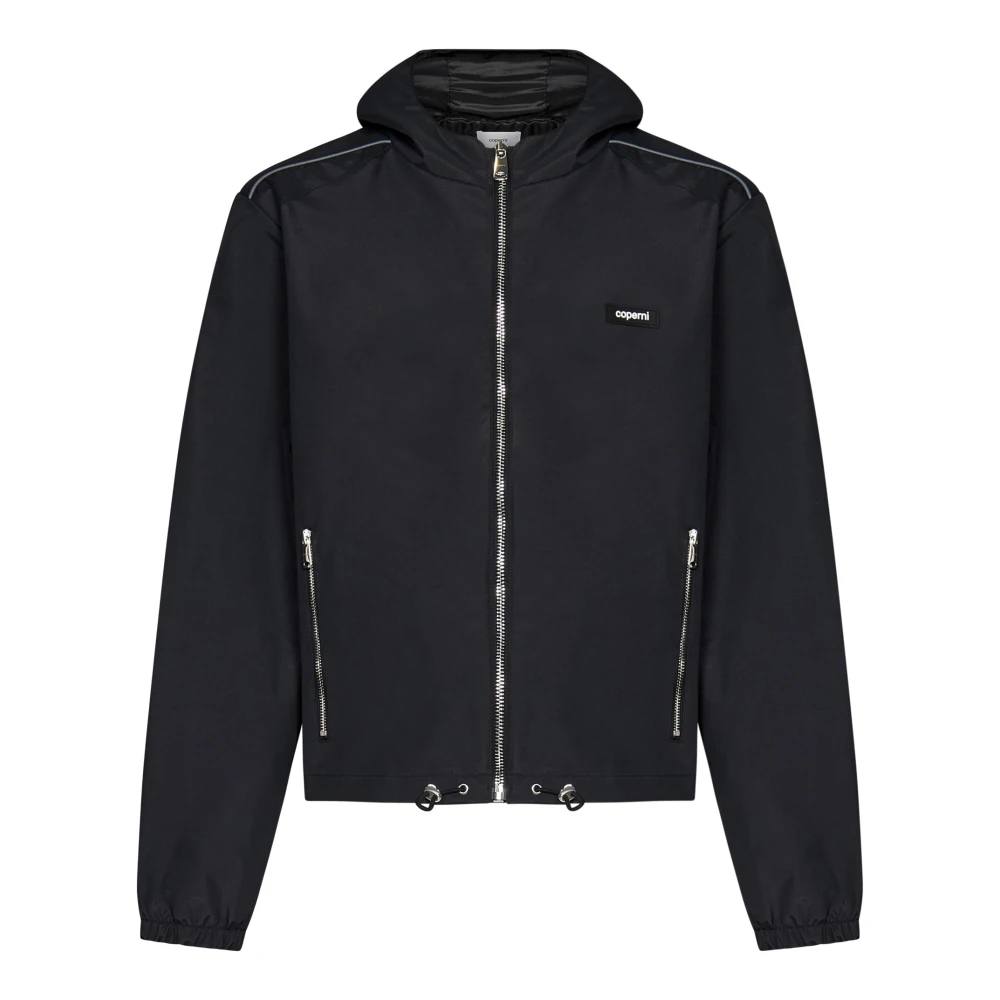 Coperni Zwarte rits capuchonjas met logopatch Black Heren