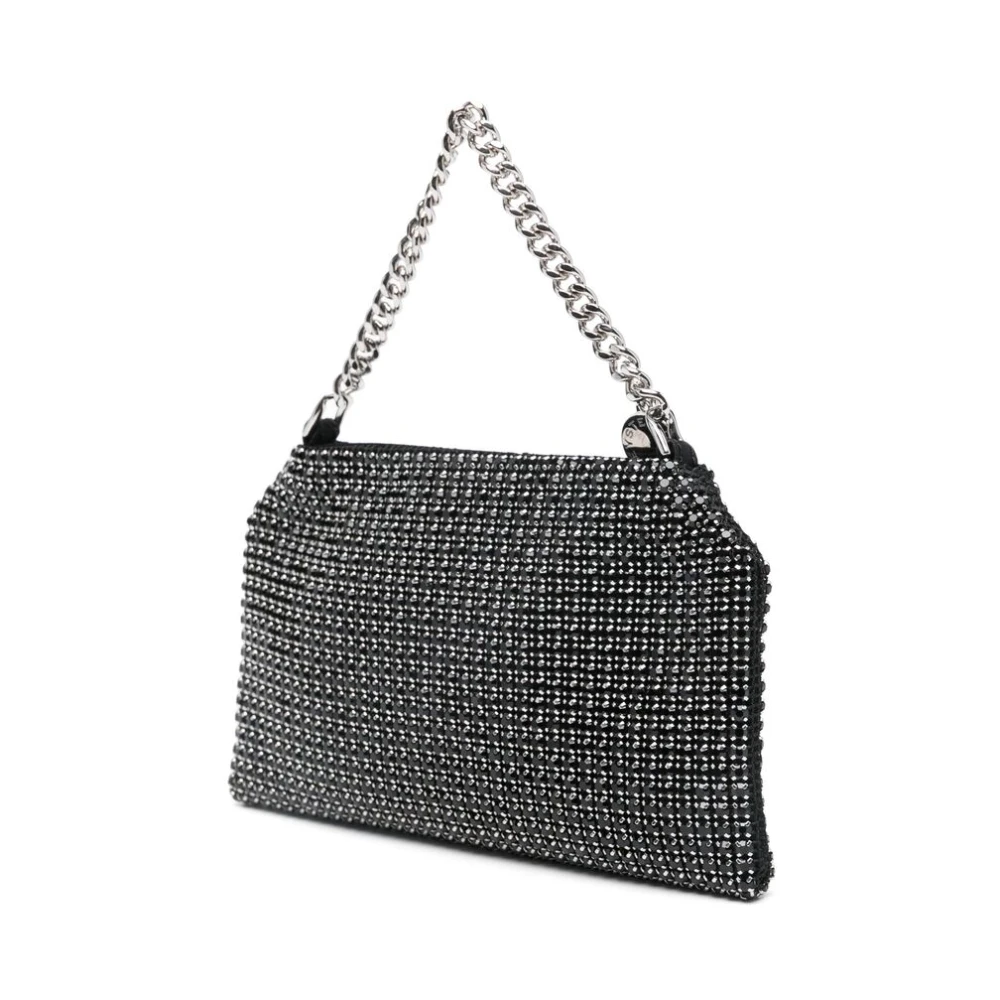 Stella Mccartney Zwarte Top Rits Ketting Schouder Tas Gray Dames