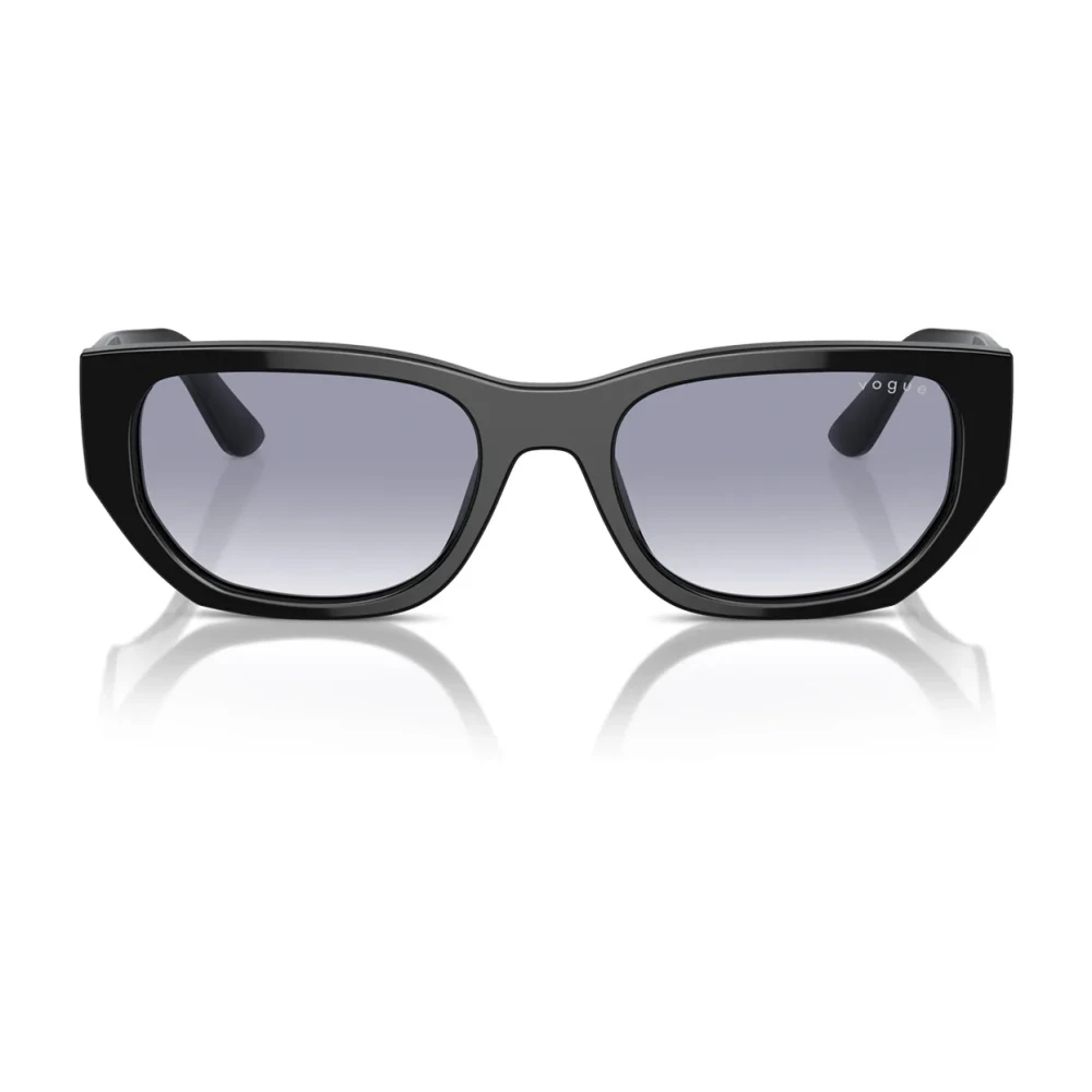 Vogue Unisex Black Rectangular Sunglasses With Logo Detail