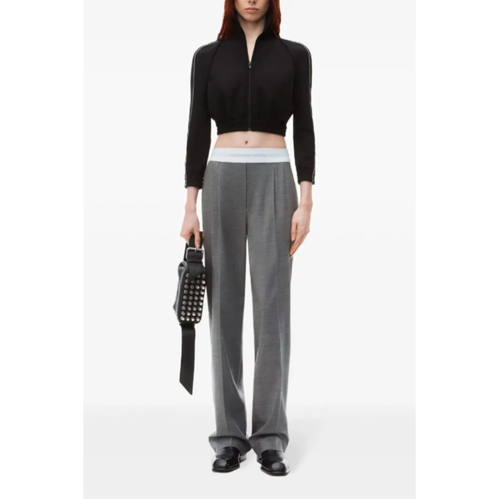 alexander wang Grijze Wollen Elastische Broek Gray Dames