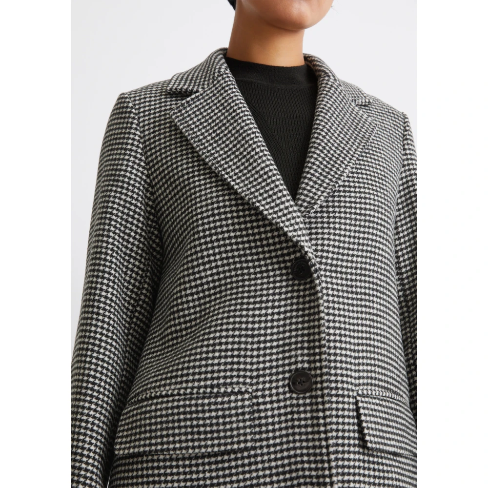 Marc O'Polo Reguliere pied-de-poule jas Black Dames