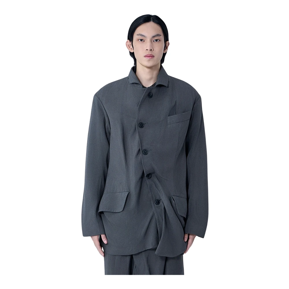 Vivienne Westwood Men's Gray Asymmetrical Wool Blazer
