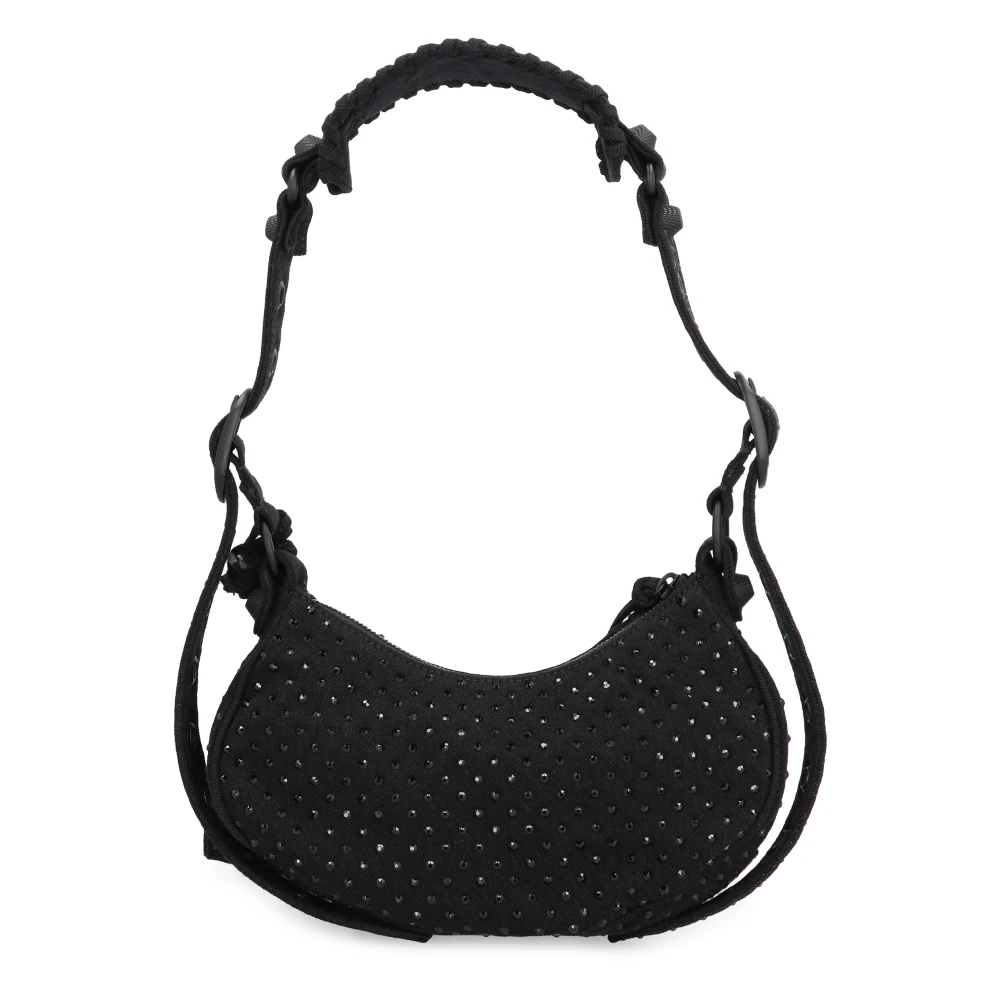 Balenciaga Rhinestone XS Crossbody Tas Black Dames