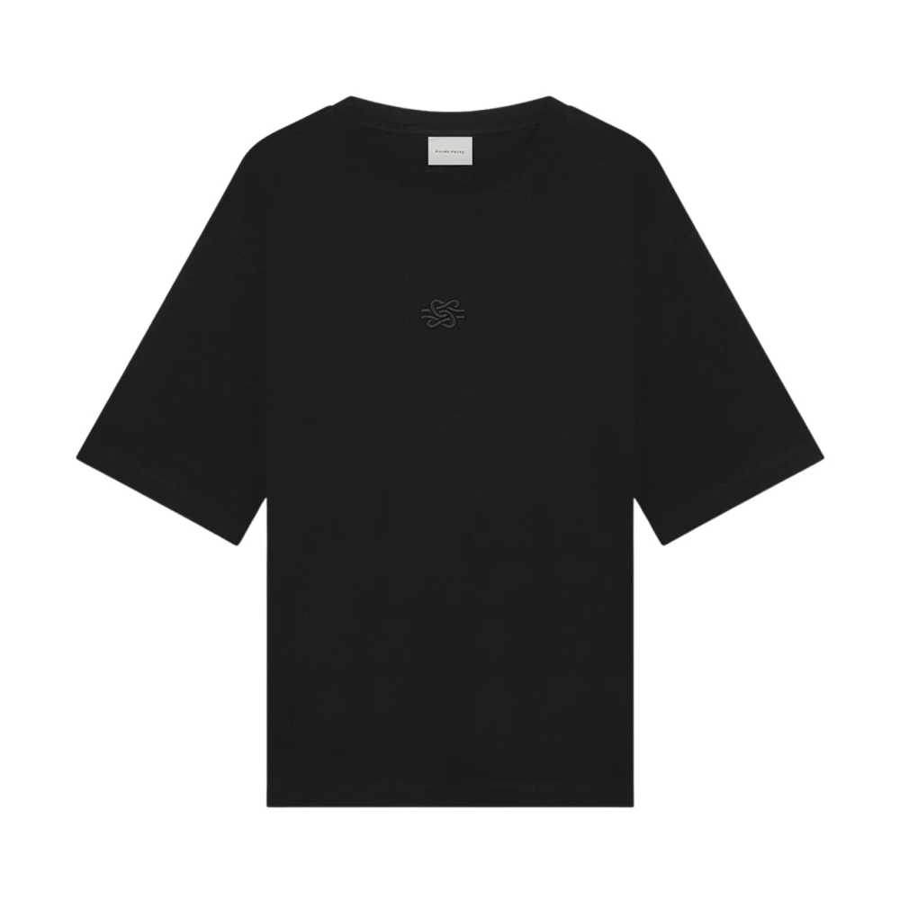 Filling Pieces T-shirt Boxy Embroidered Black XXS Black Unisex Black Heren