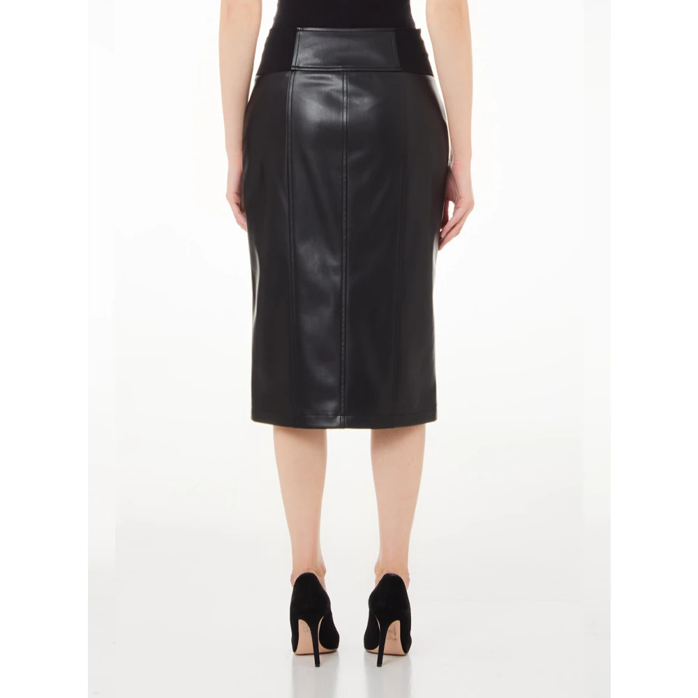 Liu Jo Elegante Zwarte Midi Rok Black Dames