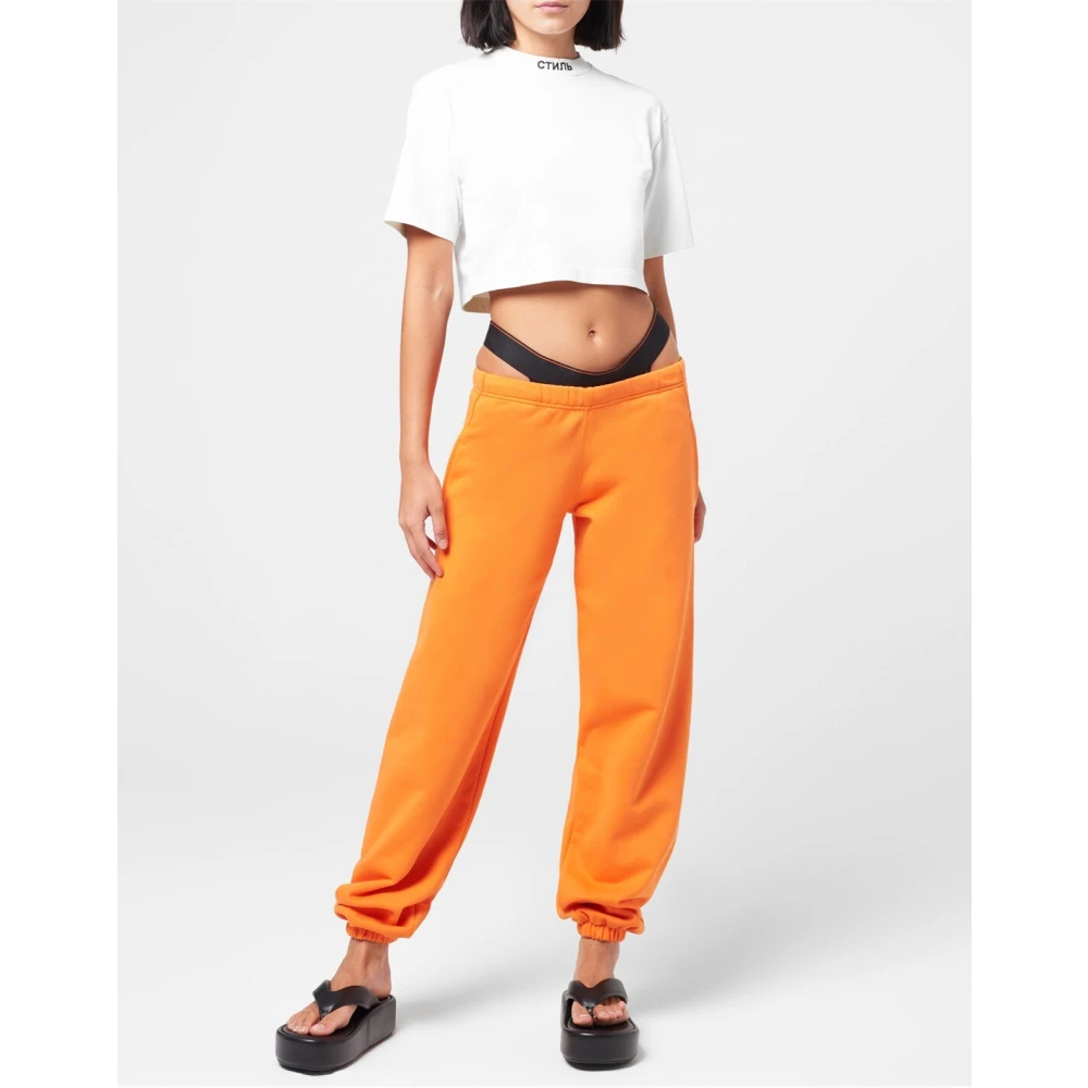 Heron Preston Logo Crop T-Shirt Wit Zwart 100% Katoen White Dames