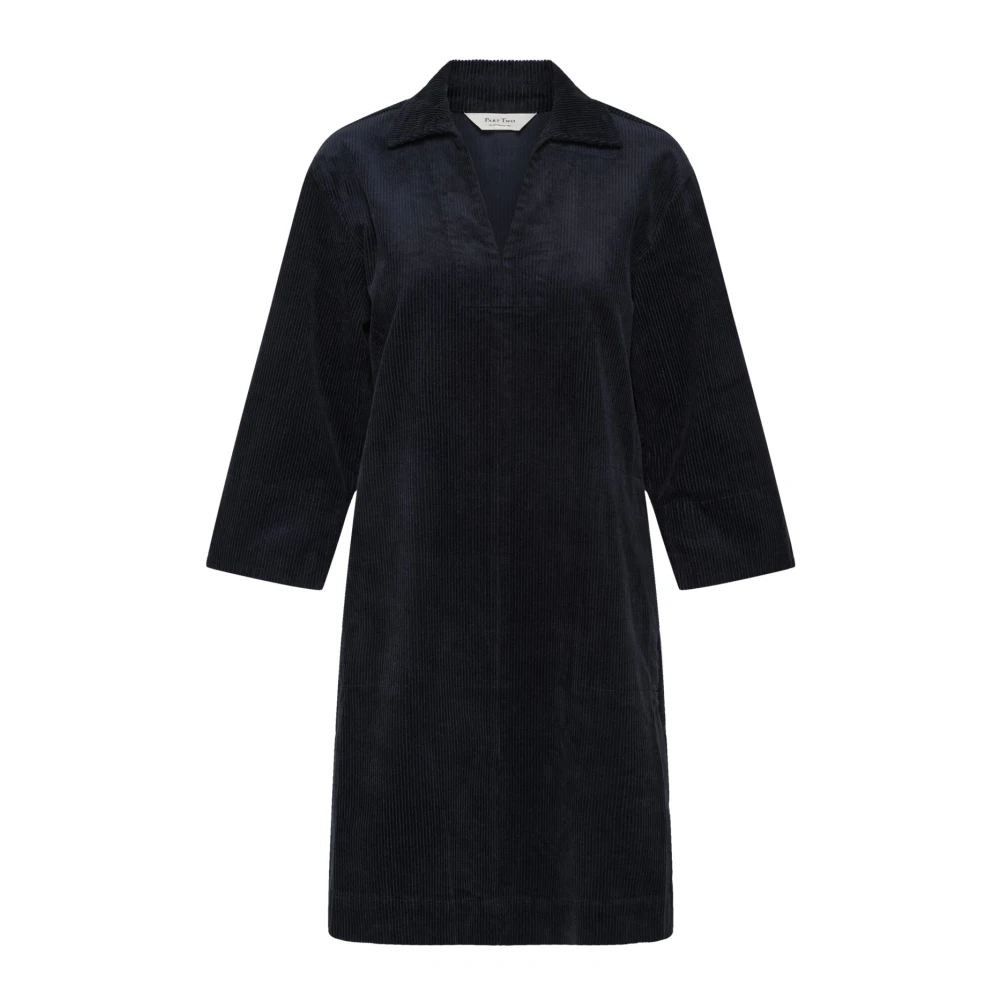 Part Two Women's Dark Navy Dress With ¾ Sleeves
