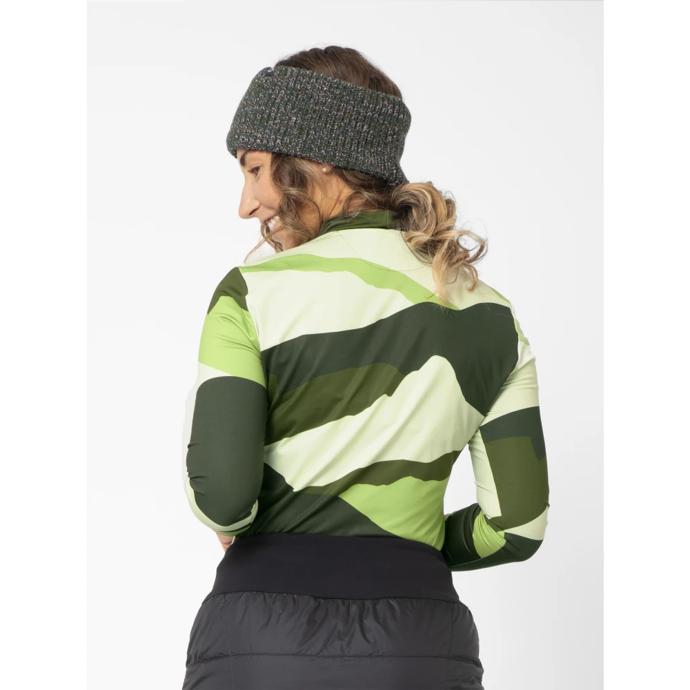 LaMunt Groen Blad Tech Arty Longsleeve Tee Green Dames
