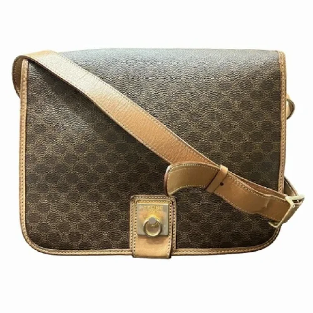 Celine Vintage Pre-owned Plastic shoulder-bags Brown Dames