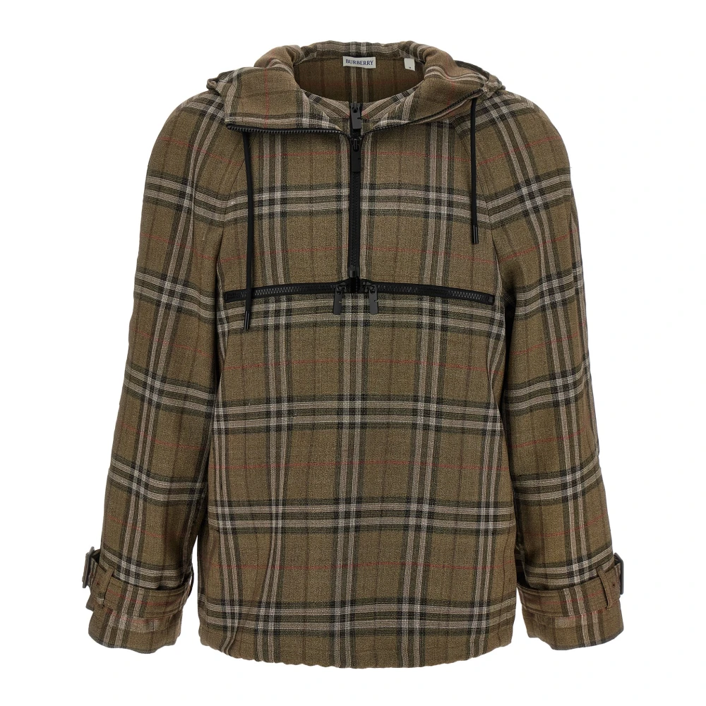 Burberry Men's Check Fabric Shirt With Hood