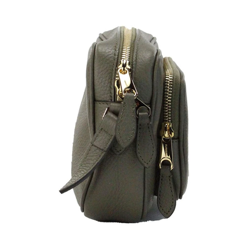 Burberry Groene Korrelige Leren Camera Crossbody Tas Green Dames