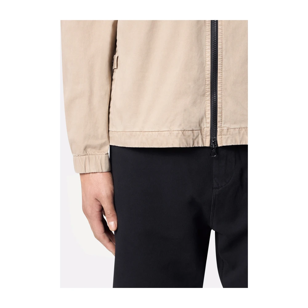 Stone Island Beige Overshirt met ritssluiting zakken Beige Heren