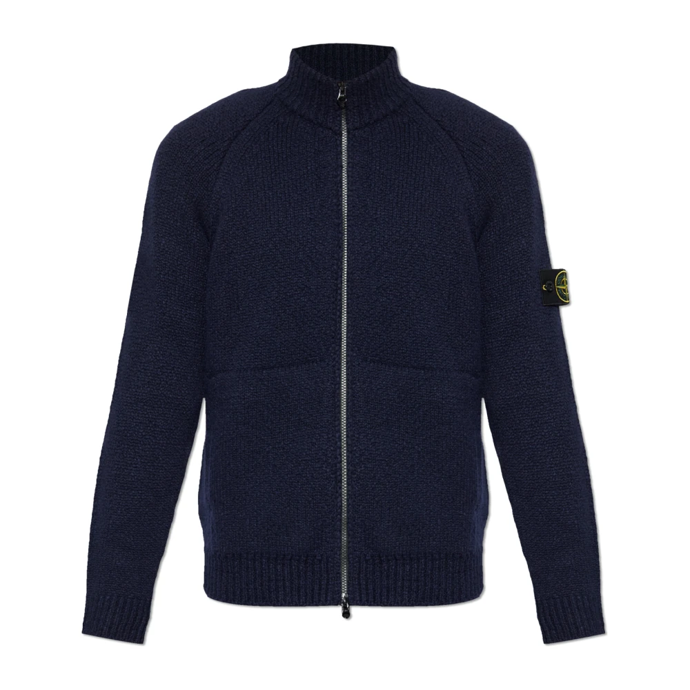 Stone Island Blue Wool Cardigan - Male - Cardigans - L - Knitwear