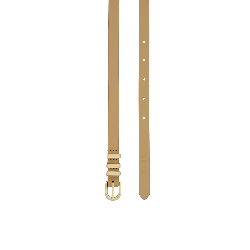 Kazar Beige smalle riem met afgeronde gesp Beige Dames
