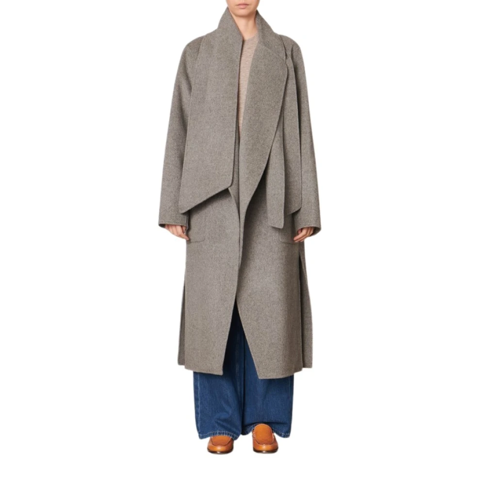 Vanessa Bruno Grijze Wollen Jas Oversized Lang Gray Dames