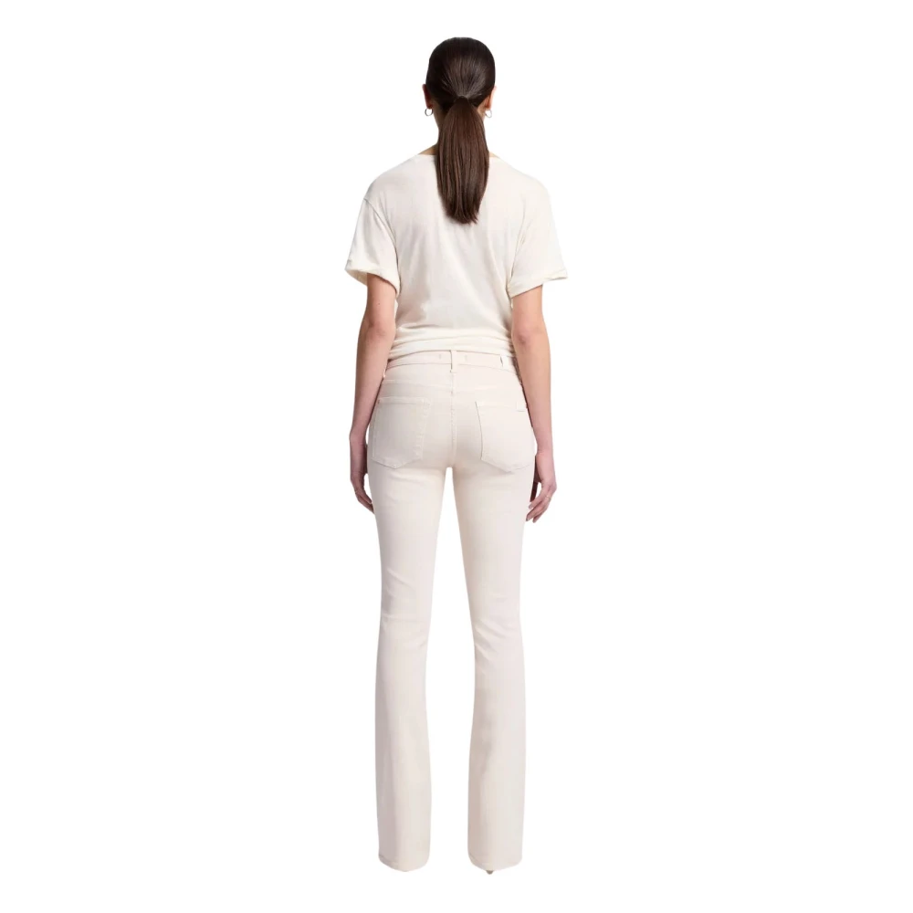 7 For All Mankind Stijlvolle Bootcut Broek White Dames