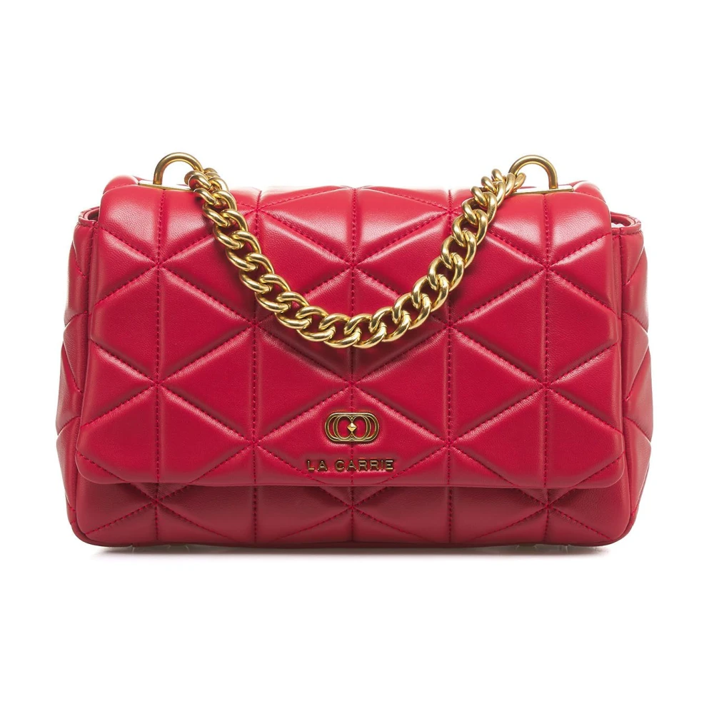 La Carrie Rode leren handtas 'Lea' Red Dames