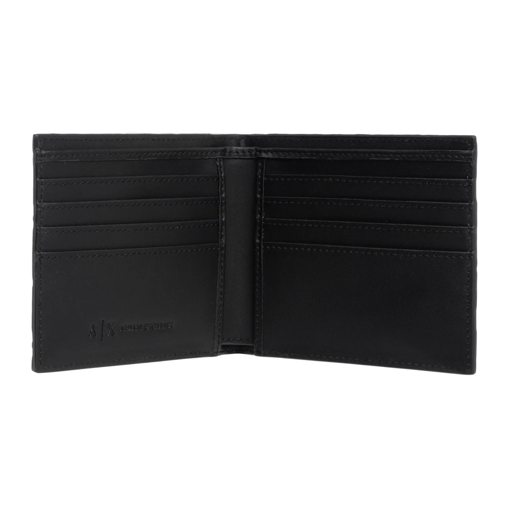 Armani Exchange Portemonnee met logopatroon en kaartsleuven Black Heren