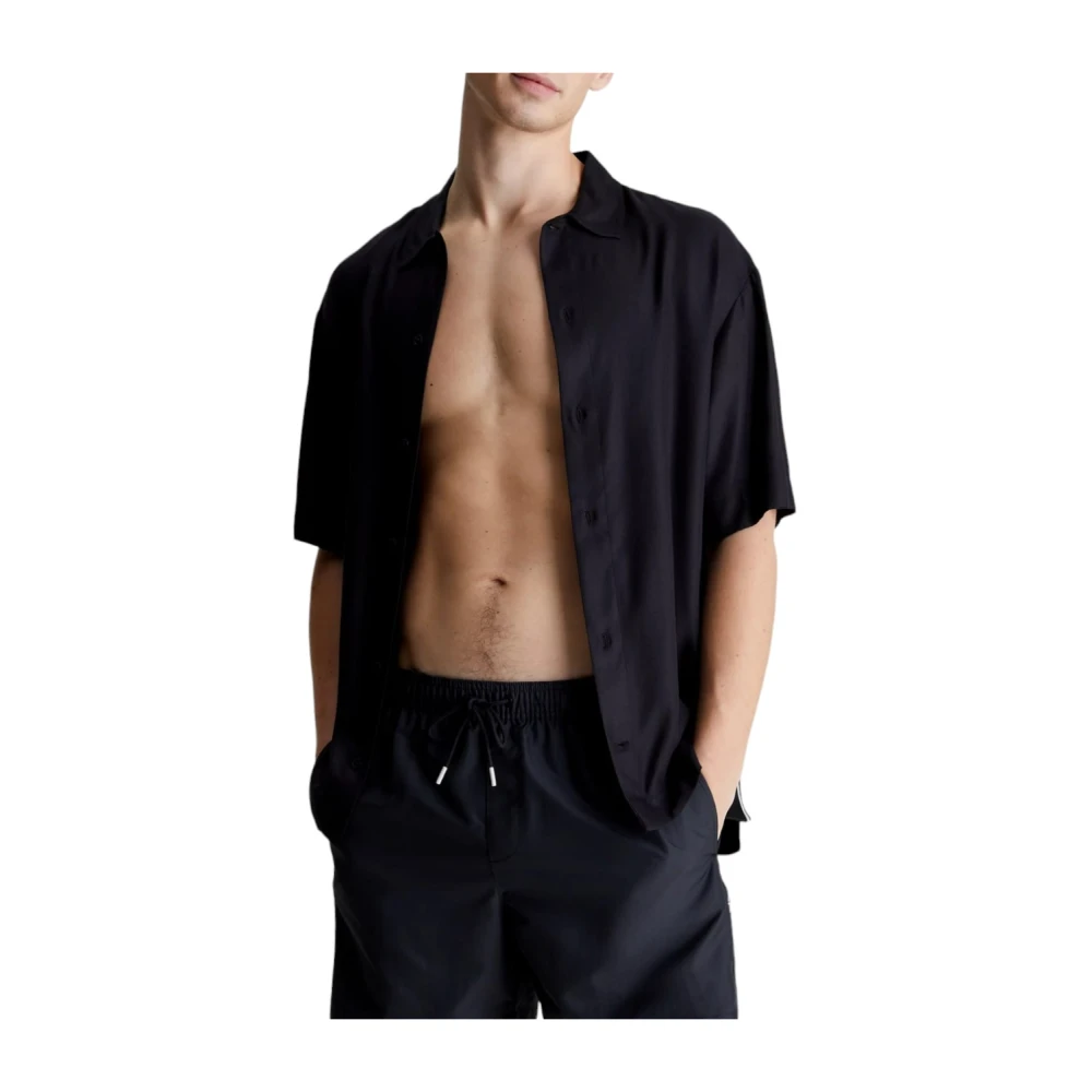 Calvin Klein Short Sleeve Shirts Black Heren