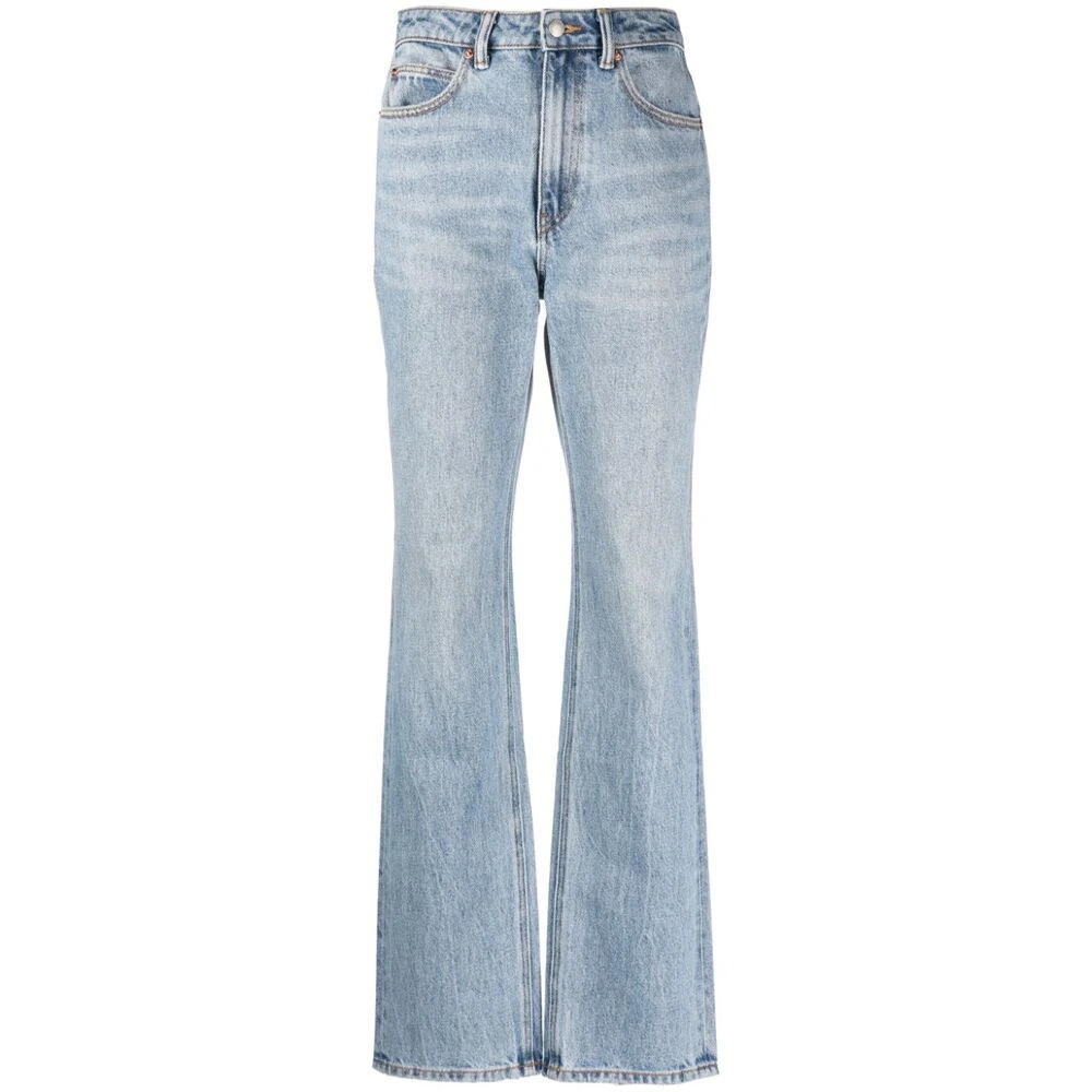 Alexander wang Staalblauwe High-Rise Flared Jeans Blue Dames