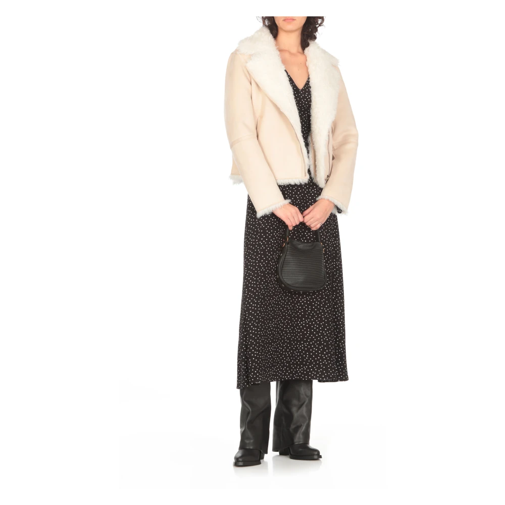 Mar De Margaritas Zwarte viscose jurk met polkadots Black Dames