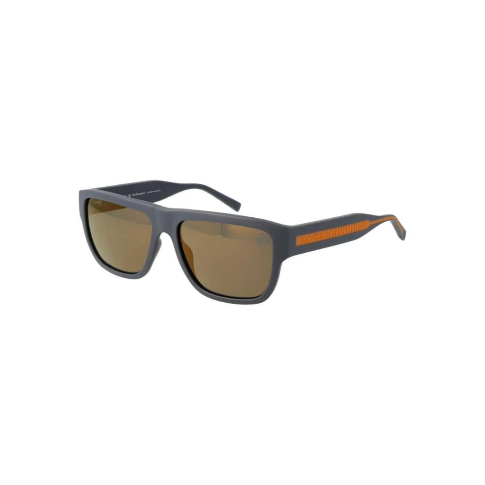 Timberland Men's Grey Polarized Rectangle Sunglasses With Uv Protection