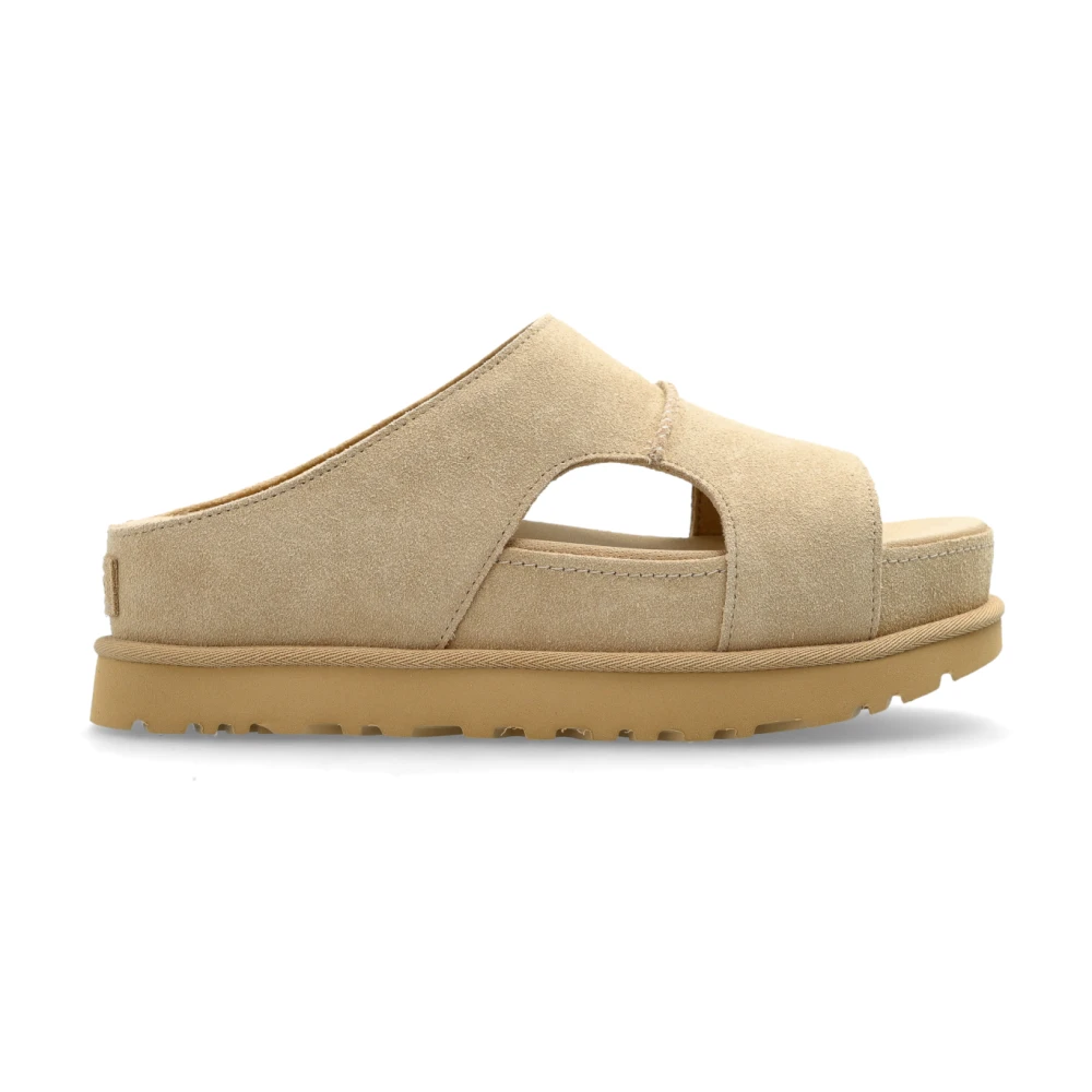 Ugg Women's Beige Goldenstar Hi Platform Slides - Sliders - 7 Uk - Shoes
