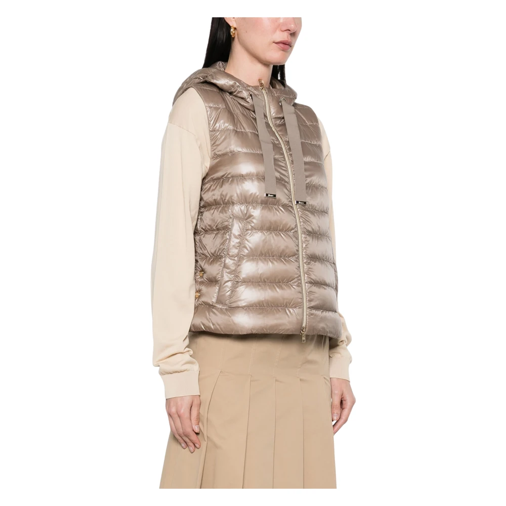 Herno Hooded vest voor mannen Beige Dames