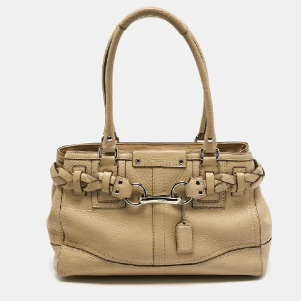 Coach Pre-owned Leather totes Beige Dames