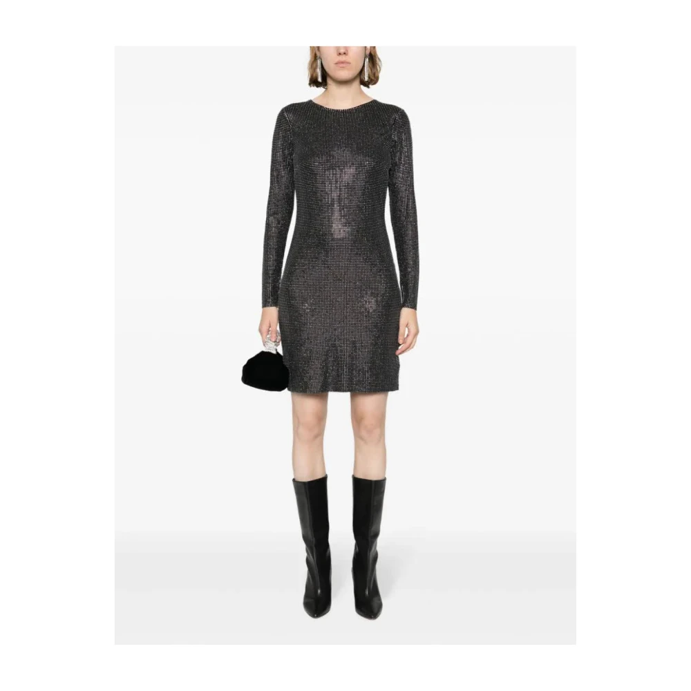 Michael Kors Zwart Zilveren Rhinestone Mini Jurk Black Dames