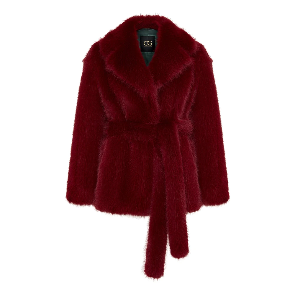 Cesare Gaspari Donna Rosso - Cappotto Corto In Faux Fur - Jackets - L