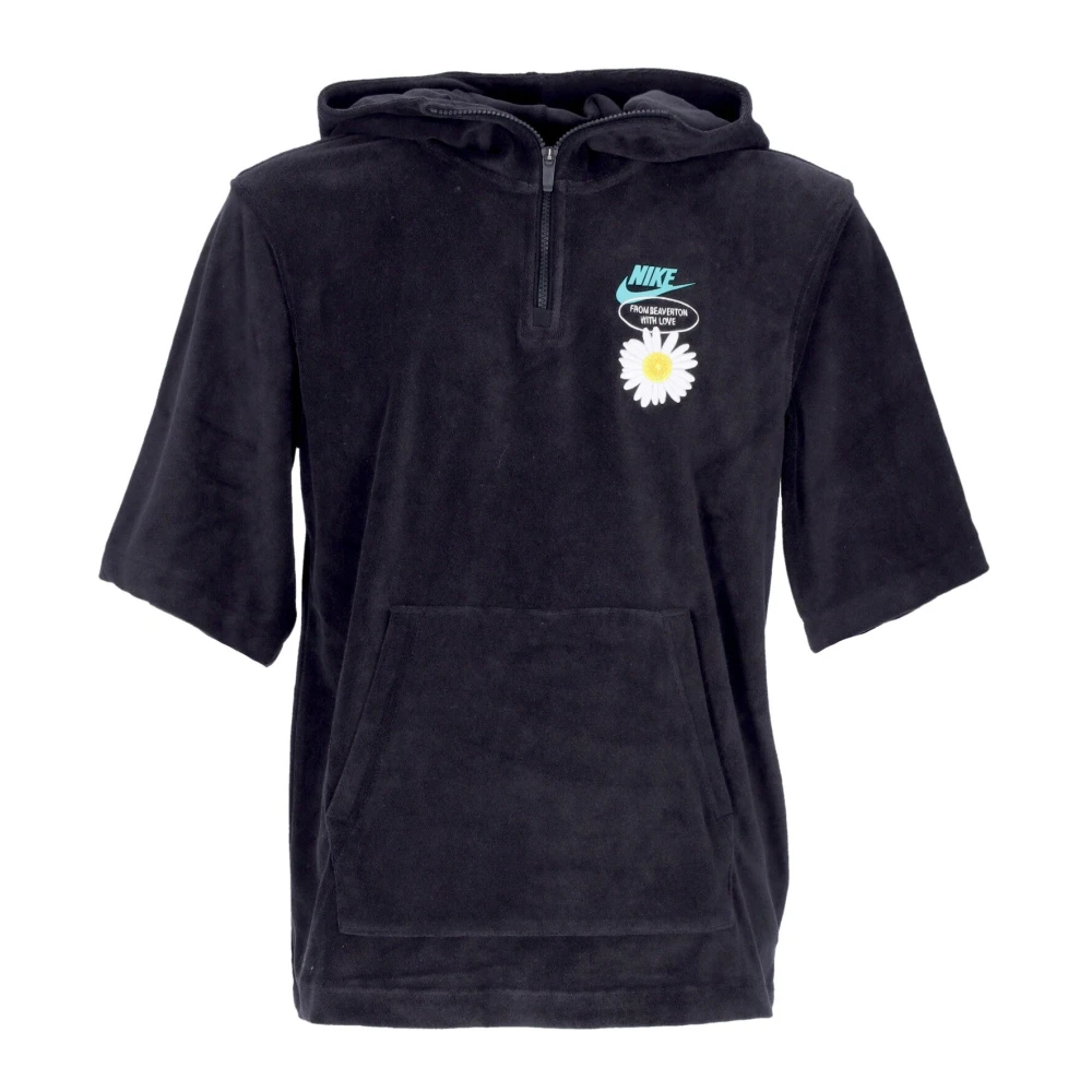 Nike Short-sleeve Hooded Sportswear Top Black Heren