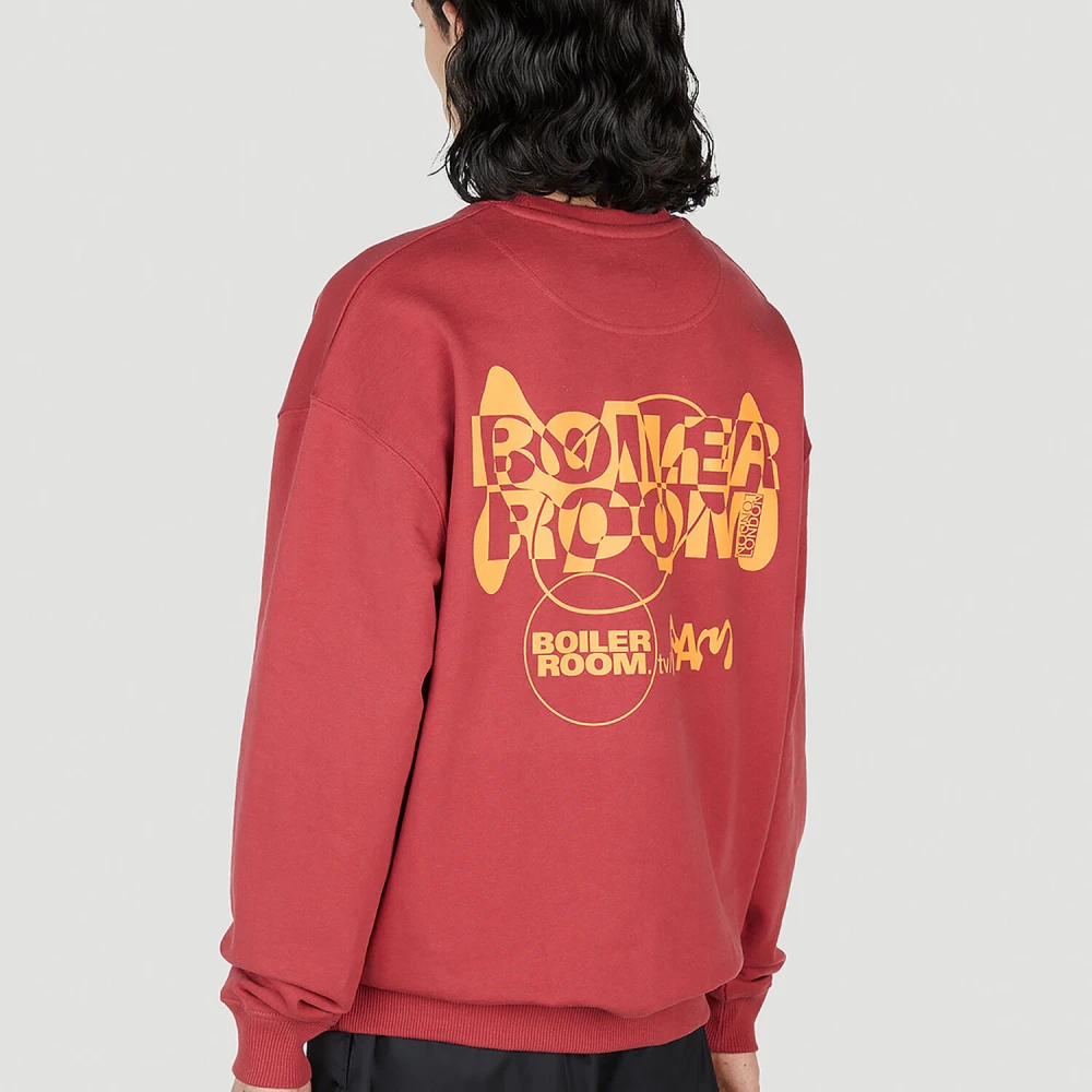 Boiler Room Logo Print Sweatershirt Red Heren